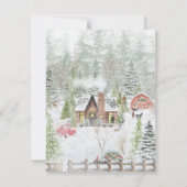 Sneeuwrijke Winter Kerstmis Cabine Scène Feestdagenkaart (Achterkant)