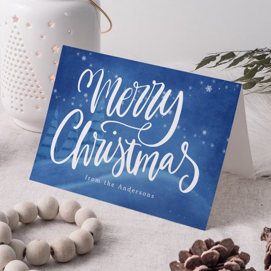 Sneeuwrijke Winter Kerstmis Non-foto Feestdagen Kaart