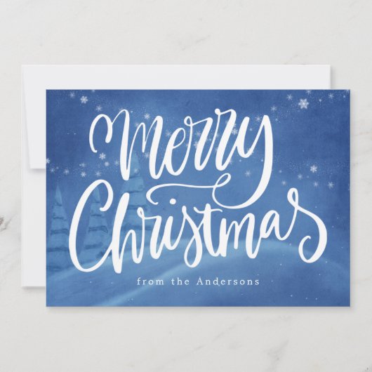 Sneeuwrijke Winter Kerstmis Non-foto Feestdagenkaart (Voorkant)