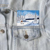 Sneeuwrijke Winter Knop Met Aanpasbare Tekst Button (Insitu)