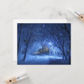 Sneeuwrijke Winter Nacht Kaart (Voorkant / Achterkant in situ)