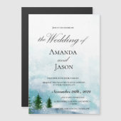 Sneeuwrijke Winter Ochtend Blauw Huwelijk Uitnodig (Voorkant / Achterkant)