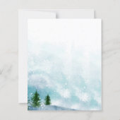 Sneeuwrijke Winter Ochtend Blauw Huwelijk Uitnodig (Achterkant)