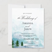 Sneeuwrijke Winter Ochtend Blauw Huwelijk Uitnodig (Voorkant)