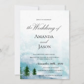 Sneeuwrijke Winter Ochtend Blauw Huwelijk Uitnodig (Voorkant)