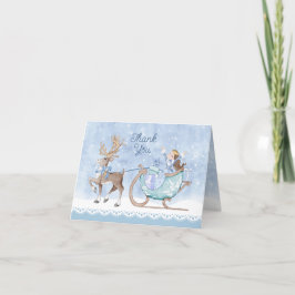 Sneeuwrijke Winter Prinses Verjaardag Dank u Bedankkaart