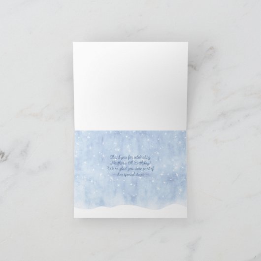 Sneeuwrijke Winter Prinses Verjaardag Dank u Bedankkaart (Binnen)