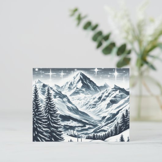 Sneeuwrijke winter wonderland briefkaart (Staand voorkant)