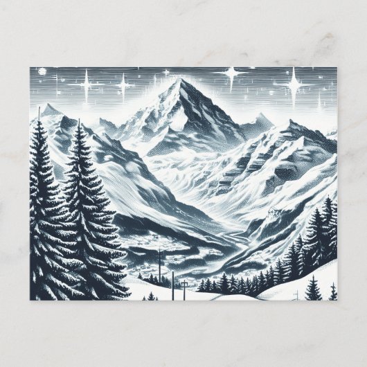 Sneeuwrijke winter wonderland briefkaart (Voorkant)