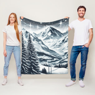 Sneeuwrijke winter wonderland fleece deken