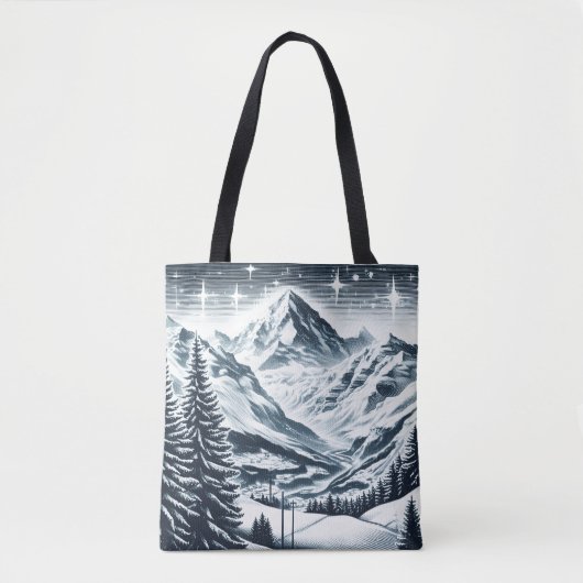 Sneeuwrijke winter wonderland tote bag (Voorkant)