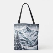 Sneeuwrijke winter wonderland tote bag (Achterkant)