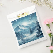 Sneeuwrijke winterberg bedankzakje (Gezegeld)