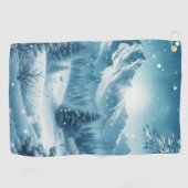 Sneeuwrijke winterberg golfhanddoek (Horizontaal)