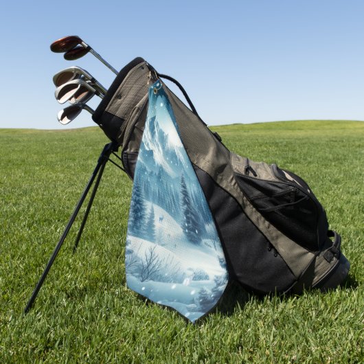 Sneeuwrijke winterberg golfhanddoek (Groen)