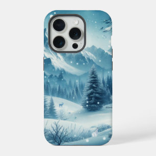 Sneeuwrijke winterberg iPhone 15 pro case