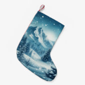 Sneeuwrijke winterberg kleine kerstsok (Voorkant (Hangend))