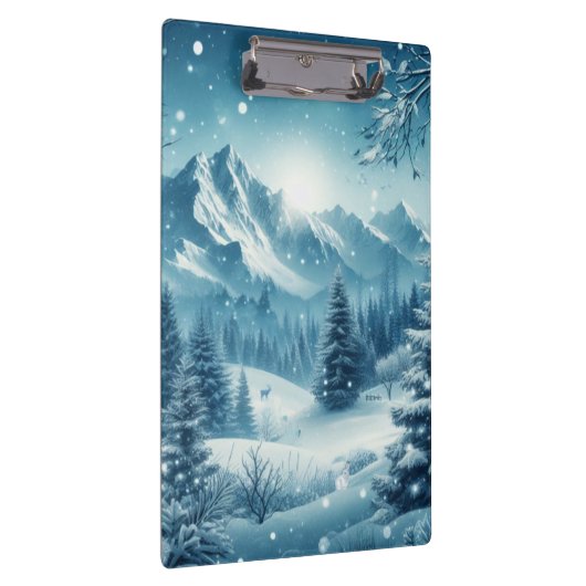 Sneeuwrijke winterberg klembord (Rechts)