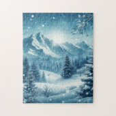 Sneeuwrijke winterberg legpuzzel (Verticaal)