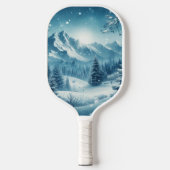 Sneeuwrijke winterberg pickleball paddle (Voorkant)