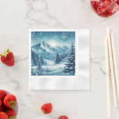 Sneeuwrijke winterberg servet (Insitu)