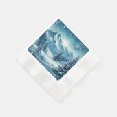 Sneeuwrijke winterberg servet (Hoek)
