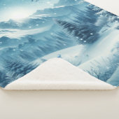 Sneeuwrijke winterberg sherpa deken (3/4)