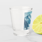 Sneeuwrijke winterberg shot glas (Links)