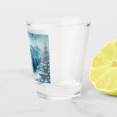 Sneeuwrijke winterberg shot glas (Rechts)