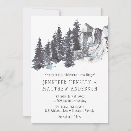 Sneeuwrijke winterbomen Bergen Sneeuwbruiloft | Kaart (Voorkant)