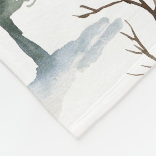 Sneeuwrijke winterbomen Kerstpatroon Fleece Deken (Hoek)