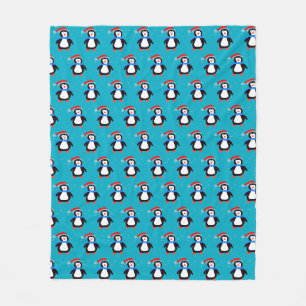Sneeuwrijke winterpinguïn fleece deken