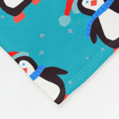 Sneeuwrijke winterpinguïn fleece deken (Hoek)