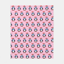 Sneeuwrijke winterpinguïn fleece deken