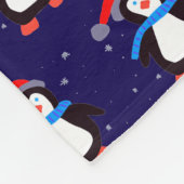 Sneeuwrijke winterpinguïn fleece deken (Hoek)