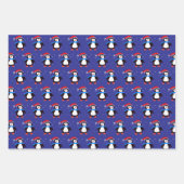 Sneeuwrijke winterpinguïn inpakpapier vel (Voorkant)