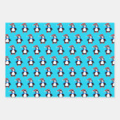 Sneeuwrijke winterpinguïn inpakpapier vel (Voorkant 3)