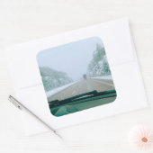 Sneeuwrijke Zweedse Wegreis Vierkante Sticker (Envelop)