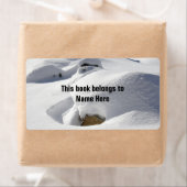 Sneeuwritfjes boven Rocks Book Identification Etiket (Insitu)