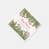 Sneeuwrode bessen, dennenkerst servetten (Hoek)