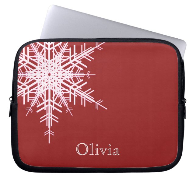 Sneeuwrode laptophoes laptop sleeve (Voorkant)