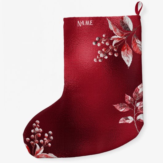 Sneeuwrood laat kerstvakantie kous grote kerstsok (Achterkant)