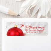 Sneeuwrood Ornament Vakantie Kerst Retouradres Etiket (Insitu)