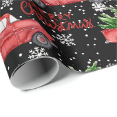 Sneeuwrood Vrachtwagen Vrolijk Kerstfeest Cadeaupapier (Rol Hoek)