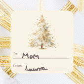 Sneeuwroom van boom tot kerst vierkante sticker