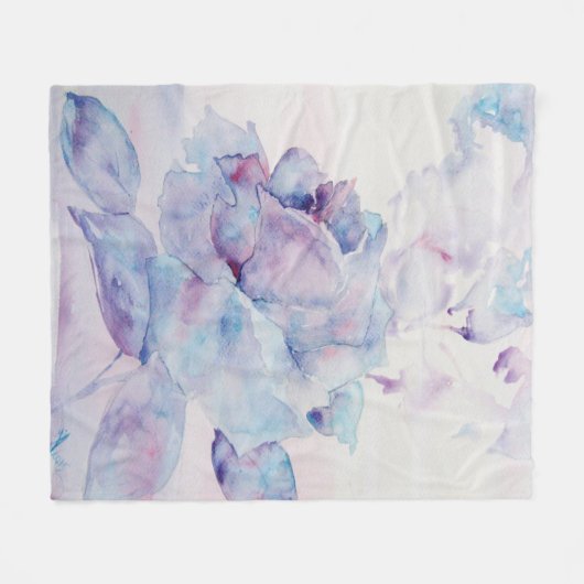 SneeuwRoos. Bloem Fleece Deken (Voorkant (Horizontaal))