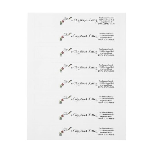 Sneeuwroos Kerstmis Omwikkelbaar Adreslabel (Vel)