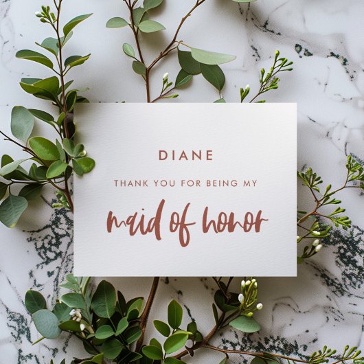 Sneeuwroze Maid of Edelachtbare dank je tekaart Kaart