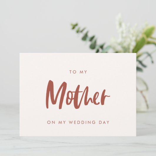 Sneeuwroze voor mijn moeder op mijn trouwdagkaart kaart (Staand voorkant)