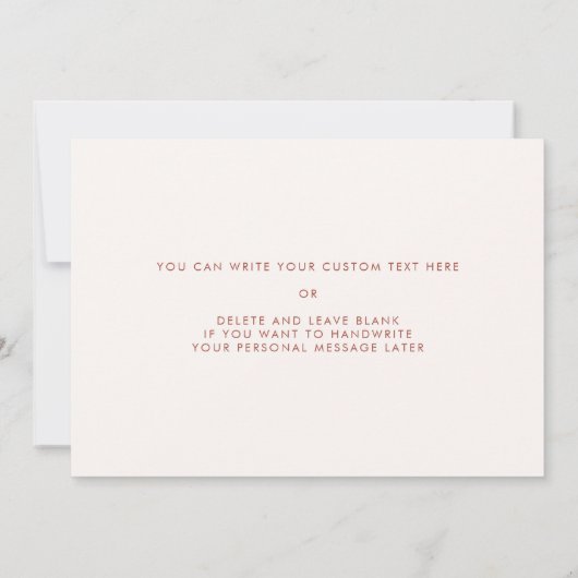 Sneeuwroze voor mijn moeder op mijn trouwdagkaart kaart (Achterkant)